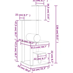 MAISON EXCLUSIVE - Arbre à chat avec griffoirs en sisal crème 136 cm