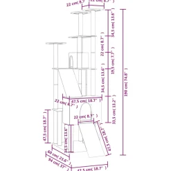 MAISON EXCLUSIVE - Arbre à chat avec griffoirs en sisal crème 190 cm