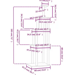 MAISON EXCLUSIVE - Arbre à chat avec griffoirs en sisal crème 183 cm