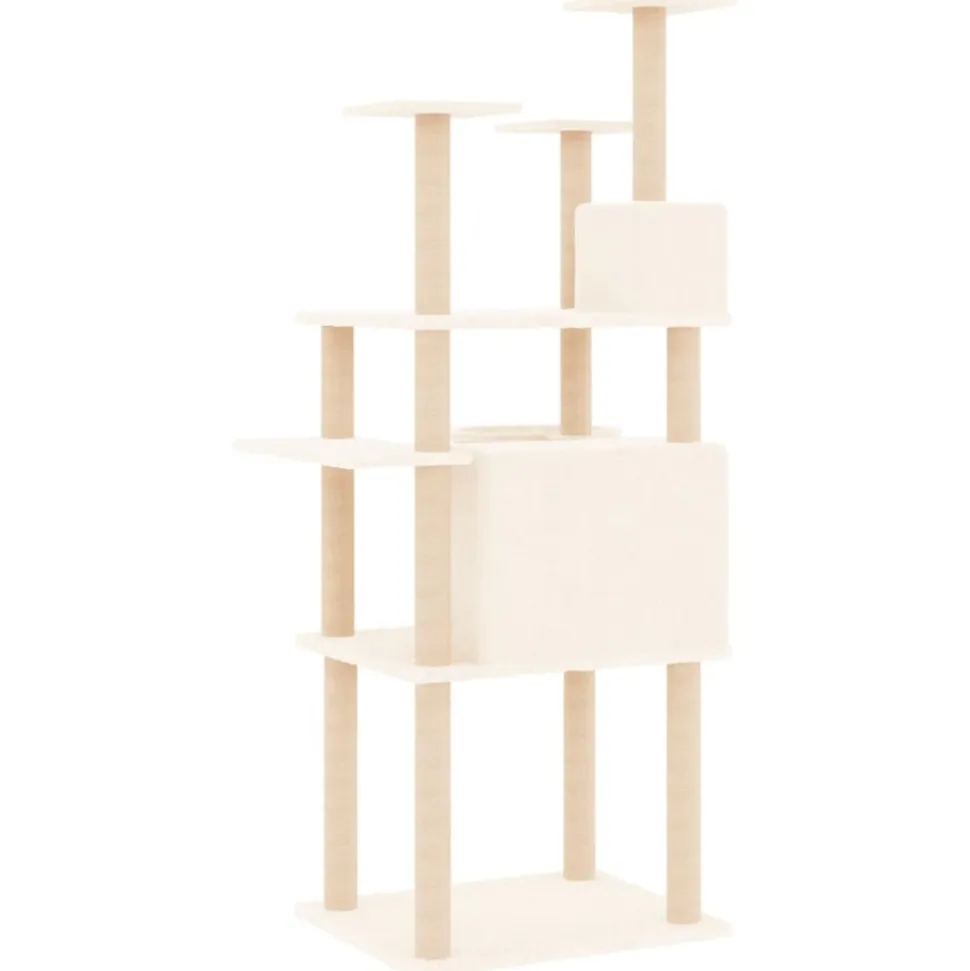 MAISON EXCLUSIVE - Arbre à chat avec griffoirs en sisal crème 166 cm