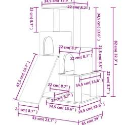 MAISON EXCLUSIVE - Arbre à chat avec griffoirs en sisal crème 82 cm