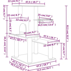 MAISON EXCLUSIVE - Arbre à chat avec griffoirs en sisal crème 82,5 cm