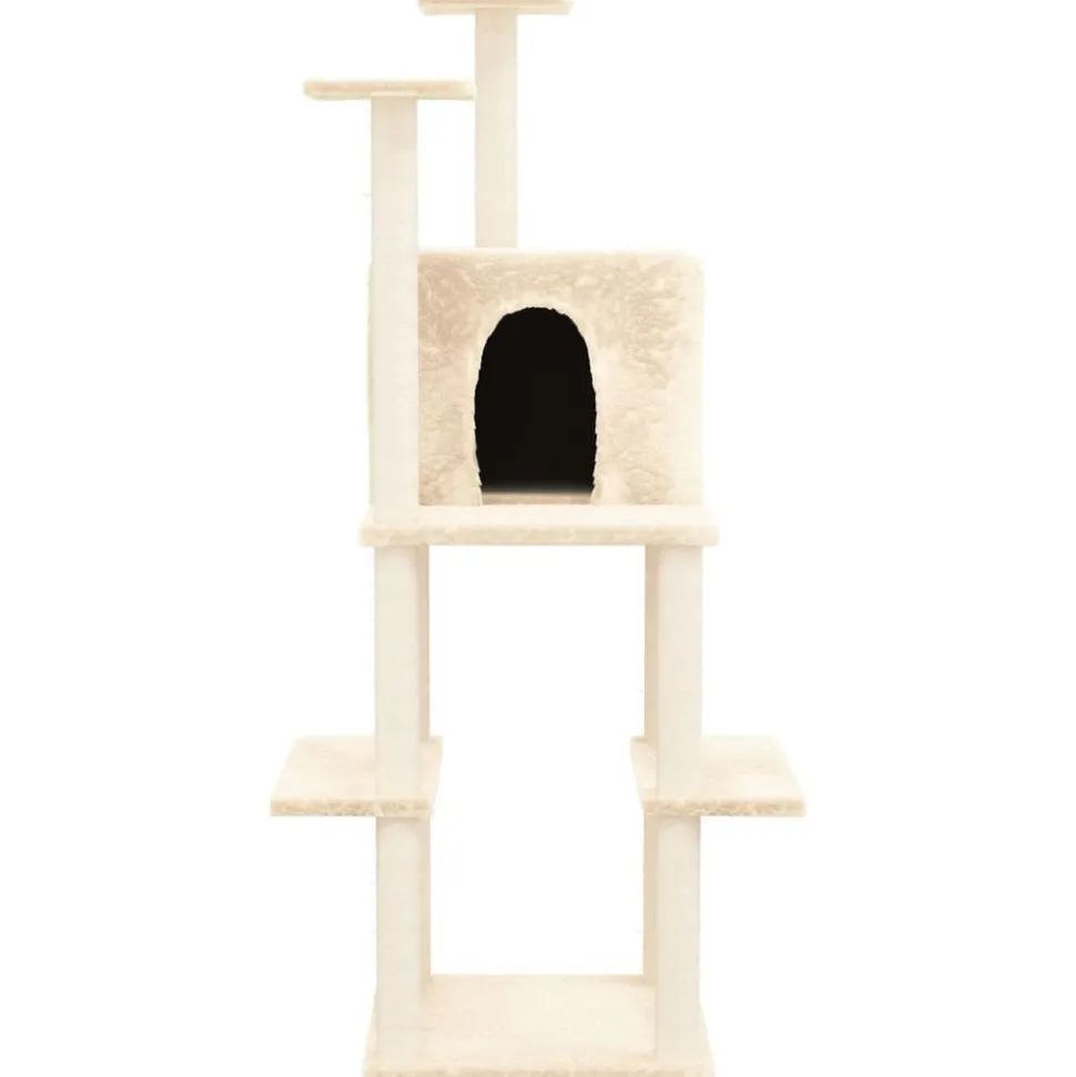 MAISON EXCLUSIVE - Arbre à chat avec griffoirs en sisal crème 144,5 cm