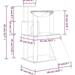 MAISON EXCLUSIVE - Arbre à chat avec griffoirs en sisal crème 83 cm