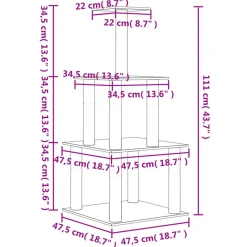 MAISON EXCLUSIVE - Arbre à chat avec griffoirs en sisal crème 111 cm