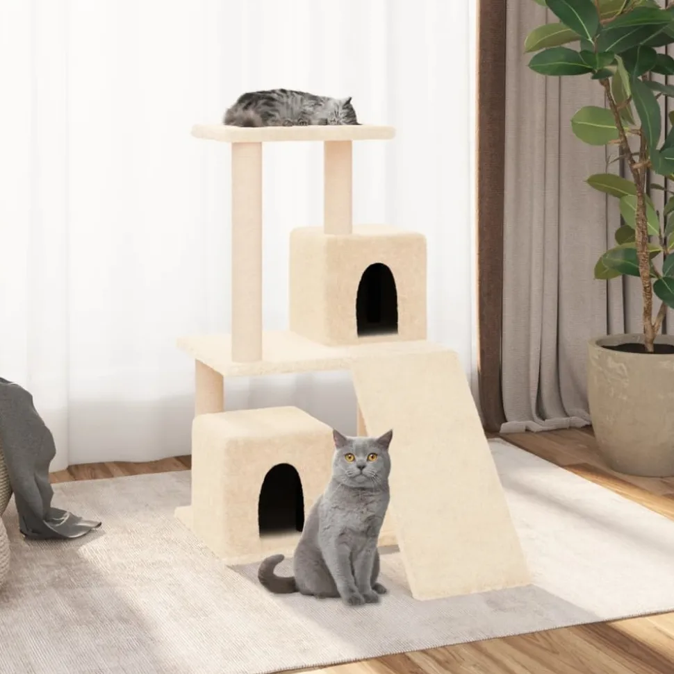 MAISON EXCLUSIVE - Arbre à chat avec griffoirs en sisal crème 82 cm