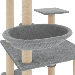 MAISON EXCLUSIVE - Arbre à chat avec griffoirs en sisal gris clair 141 cm