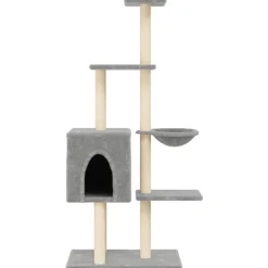 MAISON EXCLUSIVE - Arbre à chat avec griffoirs en sisal gris clair 145 cm