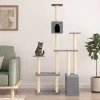 MAISON EXCLUSIVE - Arbre à chat avec griffoirs en sisal gris clair 180 cm