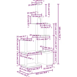 MAISON EXCLUSIVE - Arbre à chat avec griffoirs en sisal gris clair 180 cm