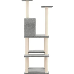 MAISON EXCLUSIVE - Arbre à chat avec griffoirs en sisal gris clair 144,5 cm