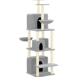 MAISON EXCLUSIVE - Arbre à chat avec griffoirs en sisal gris clair 180 cm
