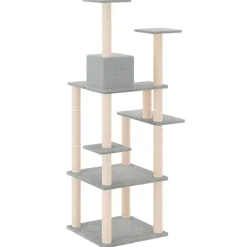 MAISON EXCLUSIVE - Arbre à chat avec griffoirs en sisal gris clair 153 cm