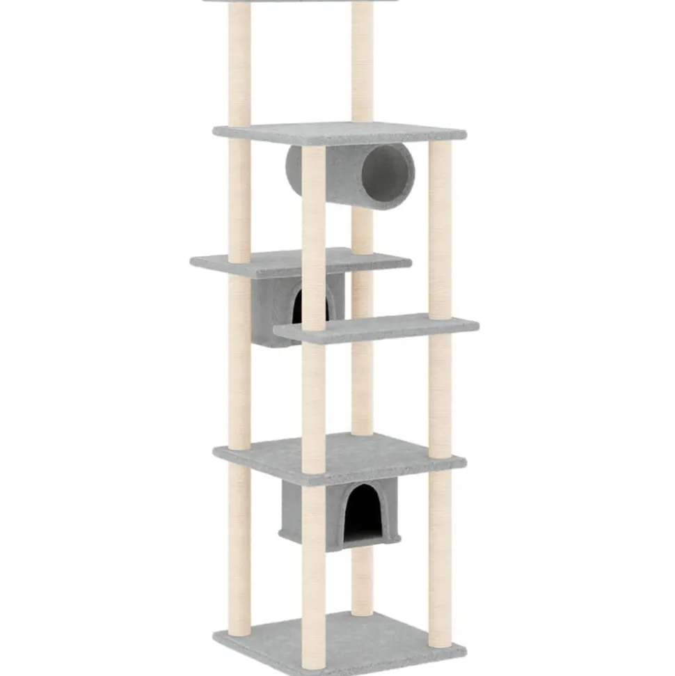 MAISON EXCLUSIVE - Arbre à chat avec griffoirs en sisal gris clair 169 cm