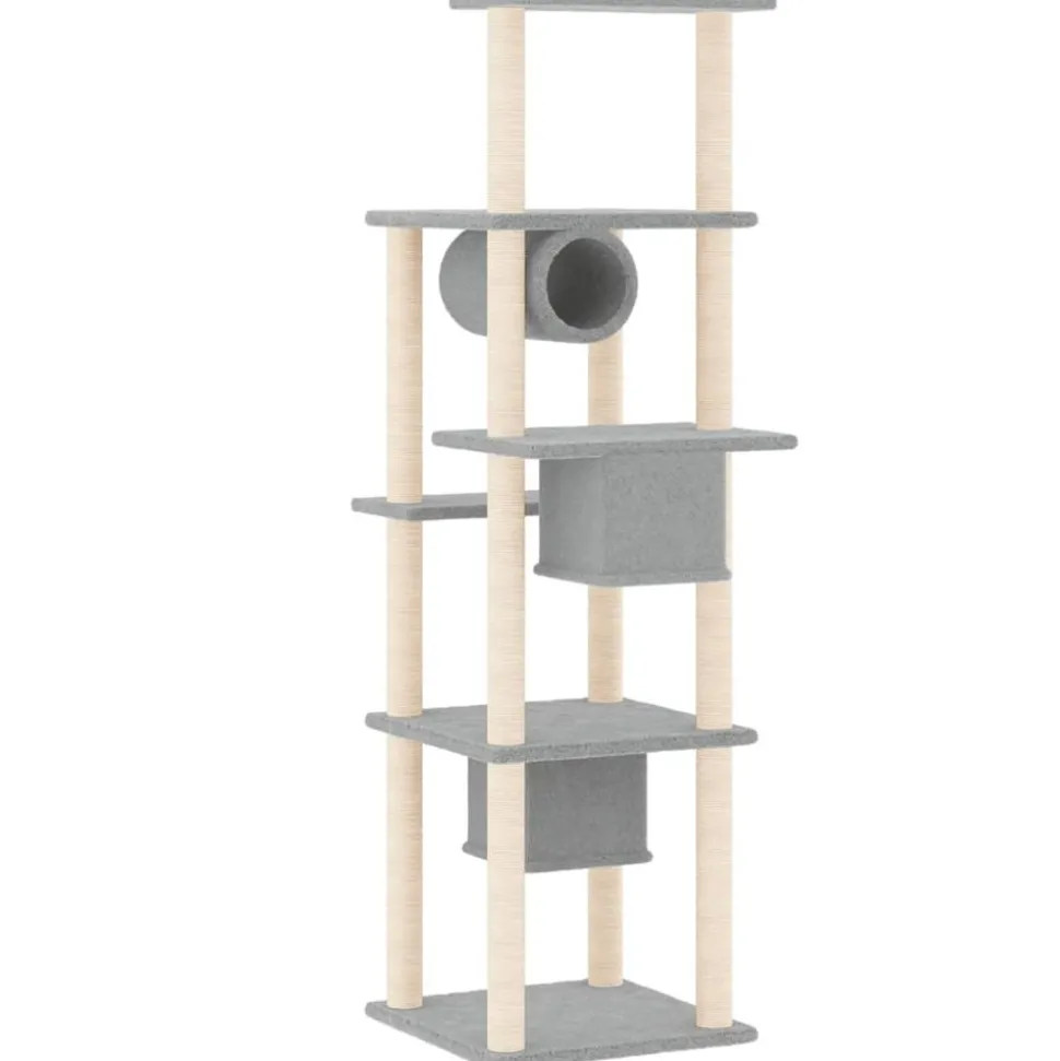 MAISON EXCLUSIVE - Arbre à chat avec griffoirs en sisal gris clair 169 cm