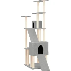 MAISON EXCLUSIVE - Arbre à chat avec griffoirs en sisal gris clair 190 cm