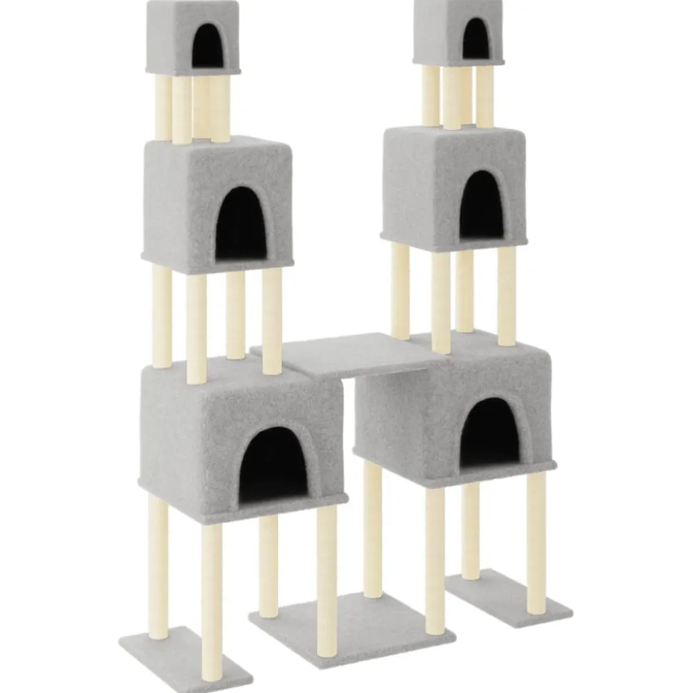 MAISON EXCLUSIVE - Arbre à chat avec griffoirs en sisal gris clair 199 cm