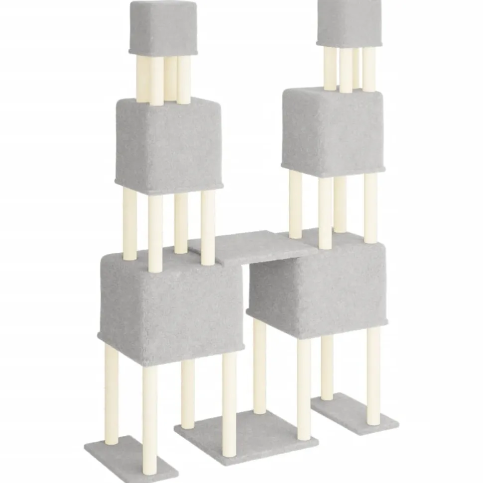 MAISON EXCLUSIVE - Arbre à chat avec griffoirs en sisal gris clair 199 cm