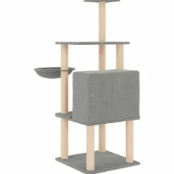 MAISON EXCLUSIVE - Arbre à chat avec griffoirs en sisal gris clair 132 cm