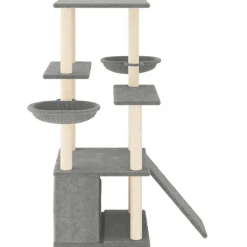 MAISON EXCLUSIVE - Arbre à chat avec griffoirs en sisal gris clair 133 cm