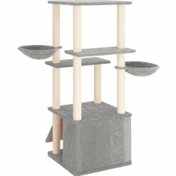 MAISON EXCLUSIVE - Arbre à chat avec griffoirs en sisal gris clair 133 cm