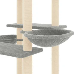 MAISON EXCLUSIVE - Arbre à chat avec griffoirs en sisal gris clair 133 cm