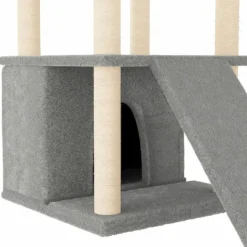 MAISON EXCLUSIVE - Arbre à chat avec griffoirs en sisal gris clair 133 cm