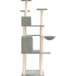 MAISON EXCLUSIVE - Arbre à chat avec griffoirs en sisal gris clair 166 cm