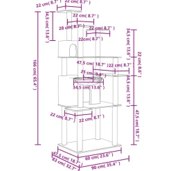 MAISON EXCLUSIVE - Arbre à chat avec griffoirs en sisal gris clair 166 cm