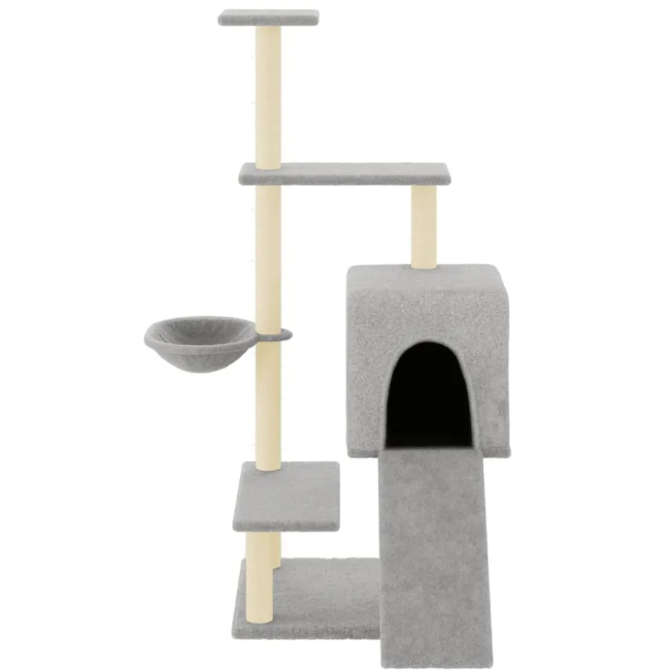 MAISON EXCLUSIVE - Arbre à chat avec griffoirs en sisal gris clair 130,5 cm