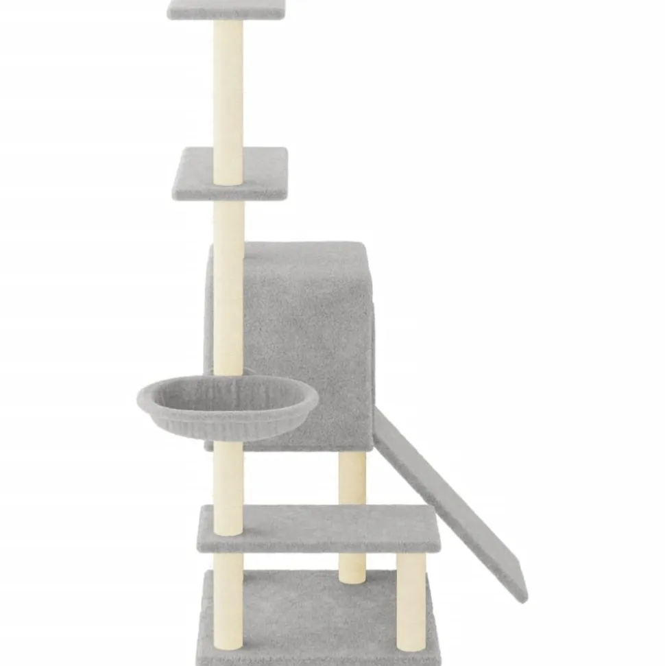 MAISON EXCLUSIVE - Arbre à chat avec griffoirs en sisal gris clair 130,5 cm