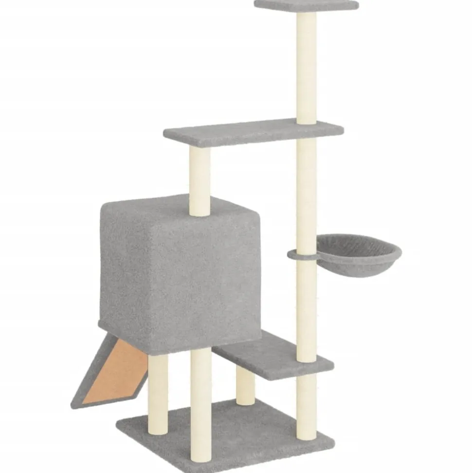 MAISON EXCLUSIVE - Arbre à chat avec griffoirs en sisal gris clair 130,5 cm