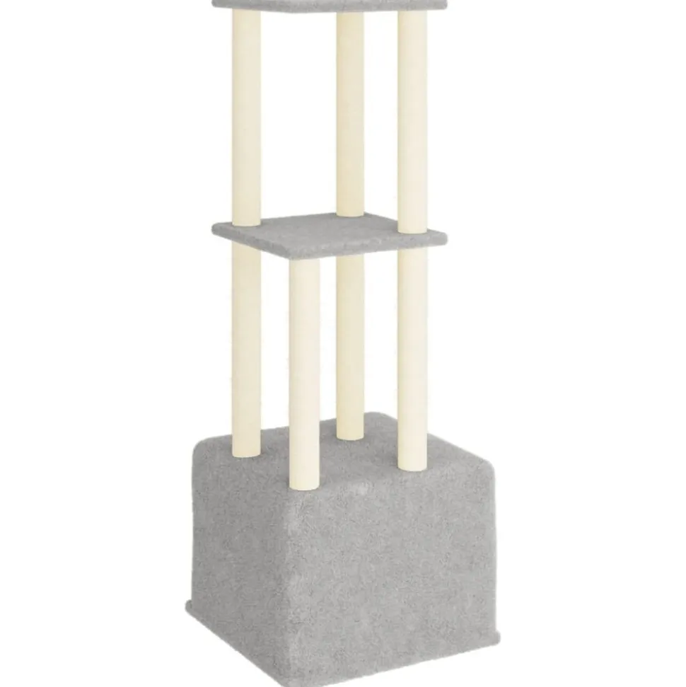 MAISON EXCLUSIVE - Arbre à chat avec griffoirs en sisal gris clair 133,5 cm