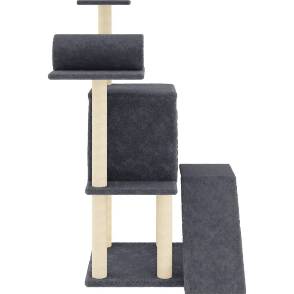 MAISON EXCLUSIVE - Arbre à chat avec griffoirs en sisal gris foncé 110,5 cm