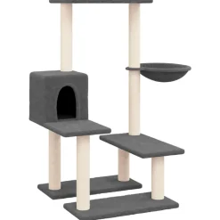 MAISON EXCLUSIVE - Arbre à chat avec griffoirs en sisal gris foncé 94,5 cm