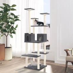 MAISON EXCLUSIVE - Arbre à chat avec griffoirs en sisal gris foncé 167 cm