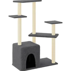 MAISON EXCLUSIVE - Arbre à chat avec griffoirs en sisal gris foncé 107,5 cm