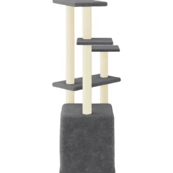 MAISON EXCLUSIVE - Arbre à chat avec griffoirs en sisal gris foncé 107,5 cm