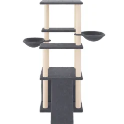MAISON EXCLUSIVE - Arbre à chat avec griffoirs en sisal gris foncé 133 cm