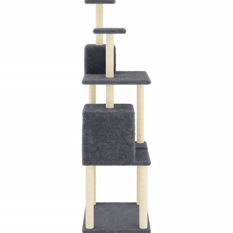 MAISON EXCLUSIVE - Arbre à chat avec griffoirs en sisal gris foncé 167 cm