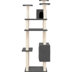 MAISON EXCLUSIVE - Arbre à chat avec griffoirs en sisal gris foncé 162 cm