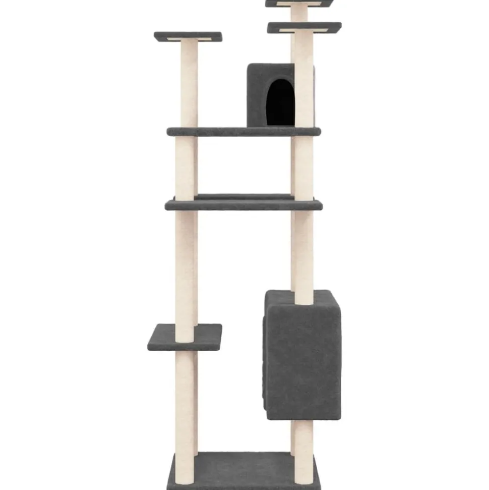MAISON EXCLUSIVE - Arbre à chat avec griffoirs en sisal gris foncé 162 cm