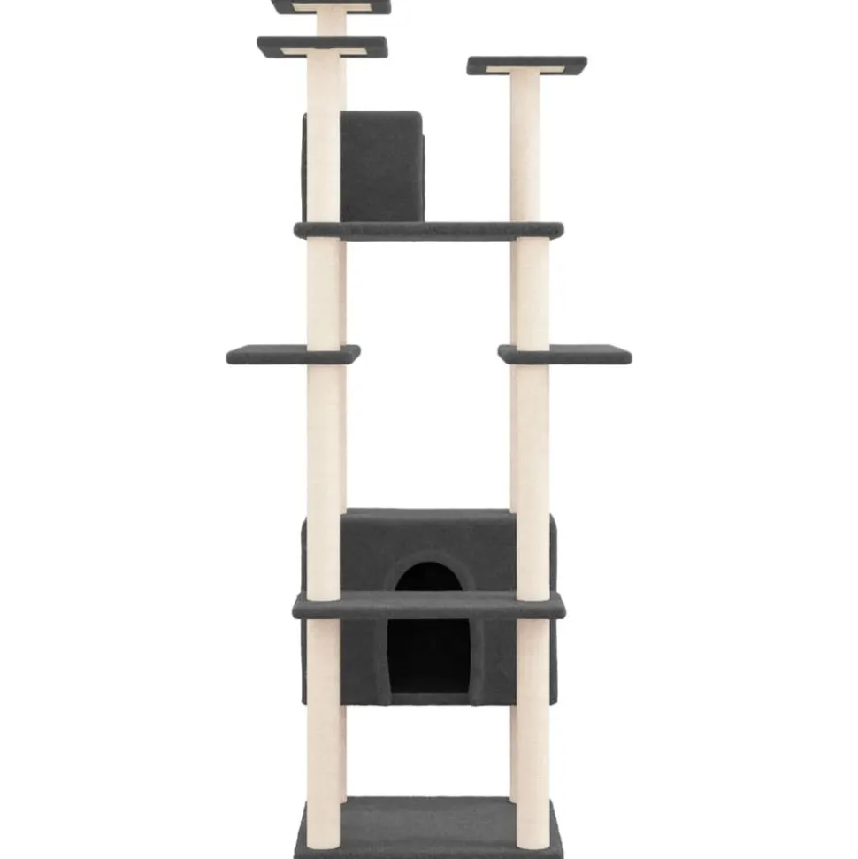 MAISON EXCLUSIVE - Arbre à chat avec griffoirs en sisal gris foncé 162 cm