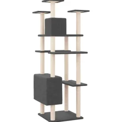 MAISON EXCLUSIVE - Arbre à chat avec griffoirs en sisal gris foncé 162 cm