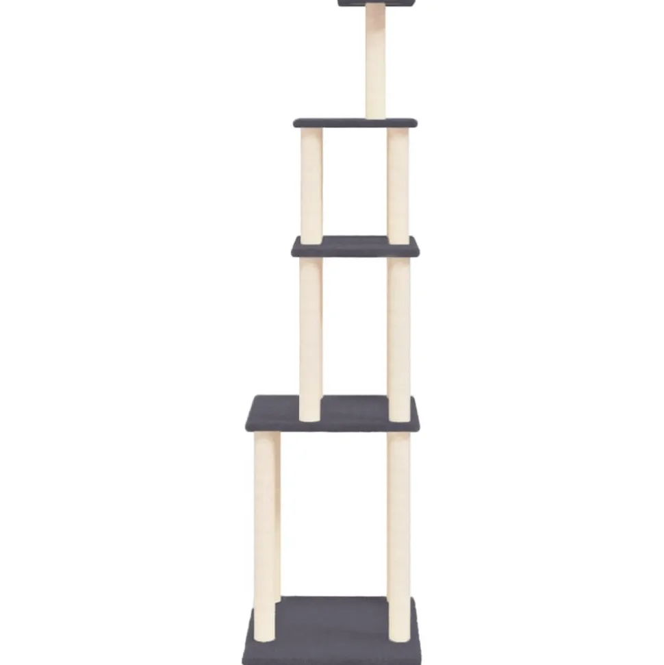 MAISON EXCLUSIVE - Arbre à chat avec griffoirs en sisal gris foncé 183 cm