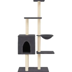 MAISON EXCLUSIVE - Arbre à chat avec griffoirs en sisal gris foncé 145 cm