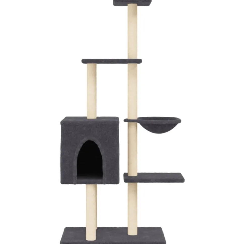 MAISON EXCLUSIVE - Arbre à chat avec griffoirs en sisal gris foncé 145 cm