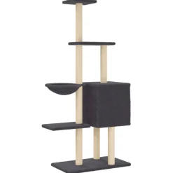 MAISON EXCLUSIVE - Arbre à chat avec griffoirs en sisal gris foncé 145 cm