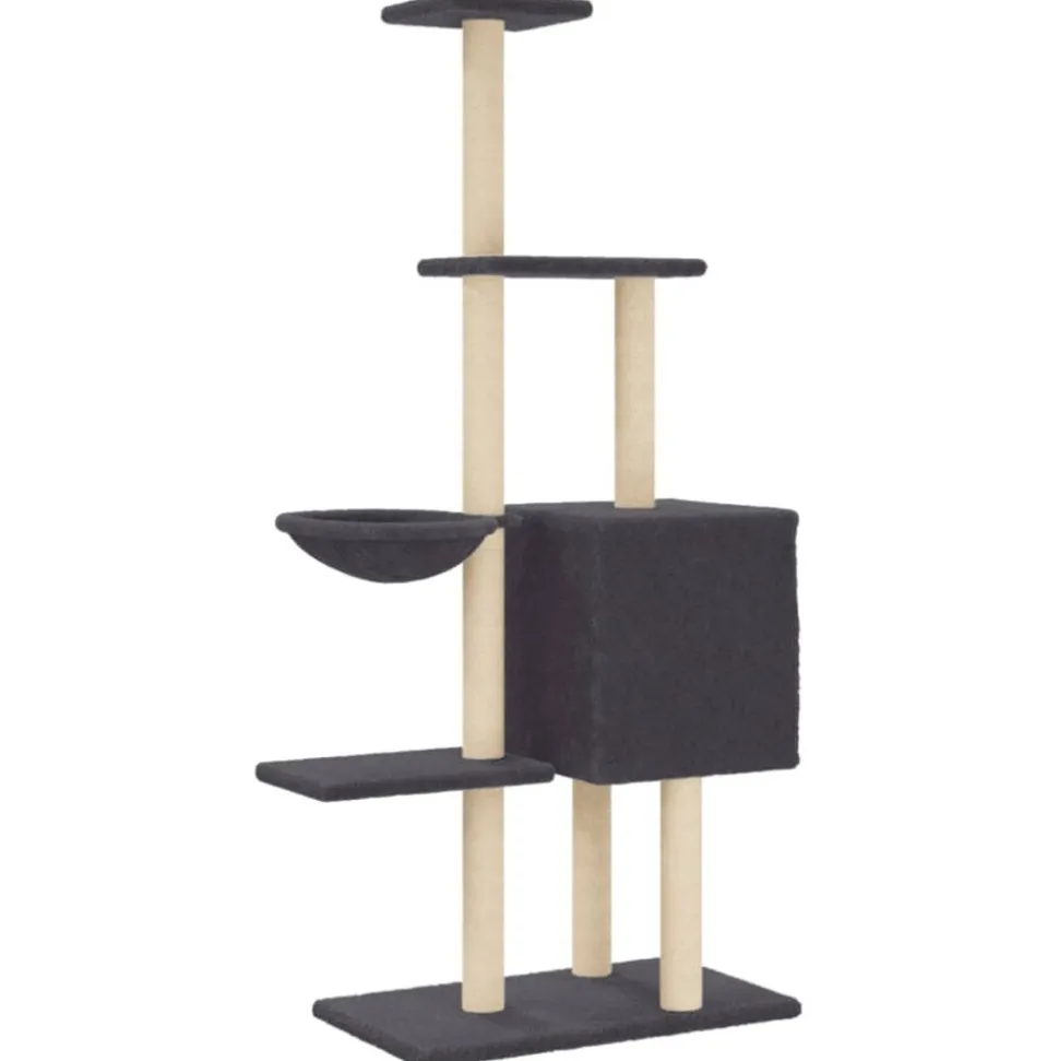 MAISON EXCLUSIVE - Arbre à chat avec griffoirs en sisal gris foncé 145 cm