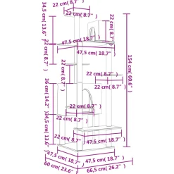 MAISON EXCLUSIVE - Arbre à chat avec griffoirs en sisal gris foncé 154 cm
